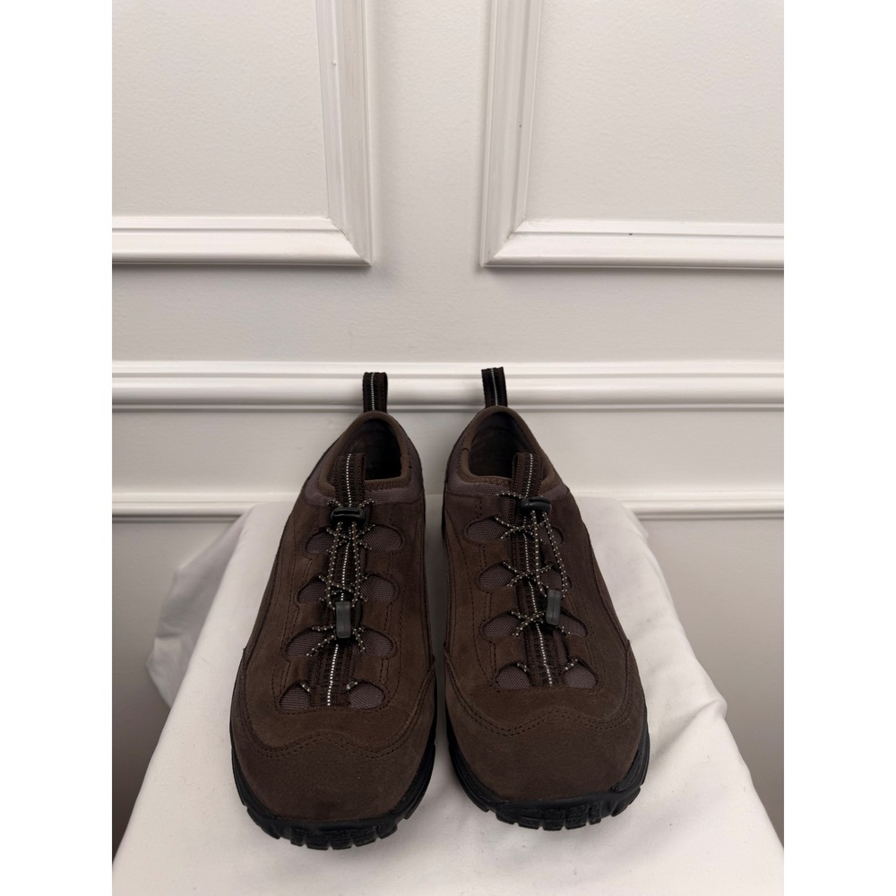 LL Bean Comfort Mocs Brown Suede Bungee Slip On Walking Shoes Womens 10 Medium